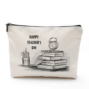 Cotton Linen Zipper Cosmetic Bag